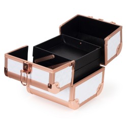 Kufer kosmetyczny diamentowy mini WHITE & ROSE GOLD (MB152M)