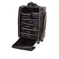 Kufer kosmetyczny z kółkami BLACK & ROSE GOLD (KC-P46S)