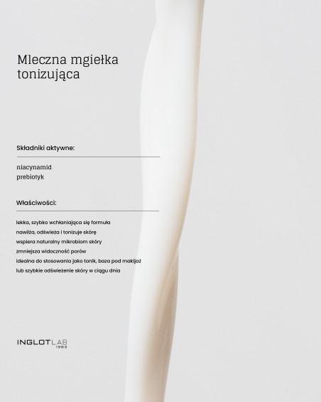 Mleczna mgiełka tonizująca do twarzy INGLOT LAB